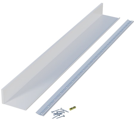 Designs Of Distinction 4"W x 36"L Aluminum Slimline Channel Shelf - White 01CHSHLF0436WH1